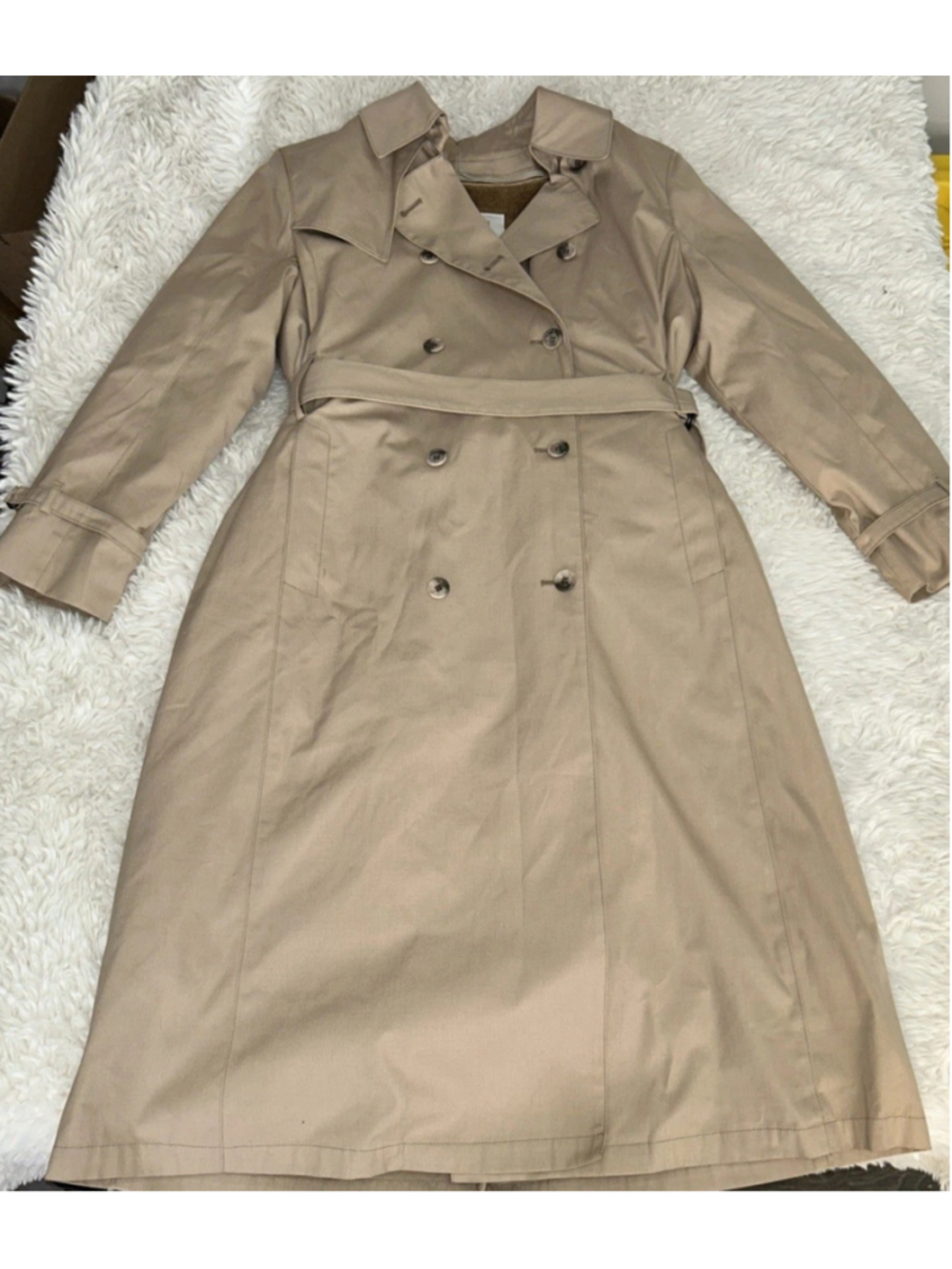 London Fog Womens 6 Petite Beige Vintage DBL Breasted Trench Coat - Picture 10 of 16